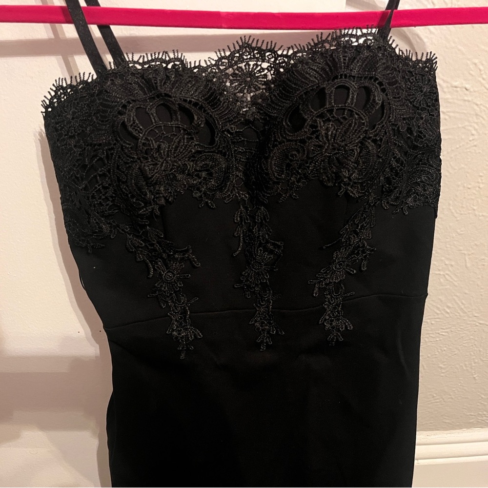 Haute Monde Black Dress with Gold Zipper